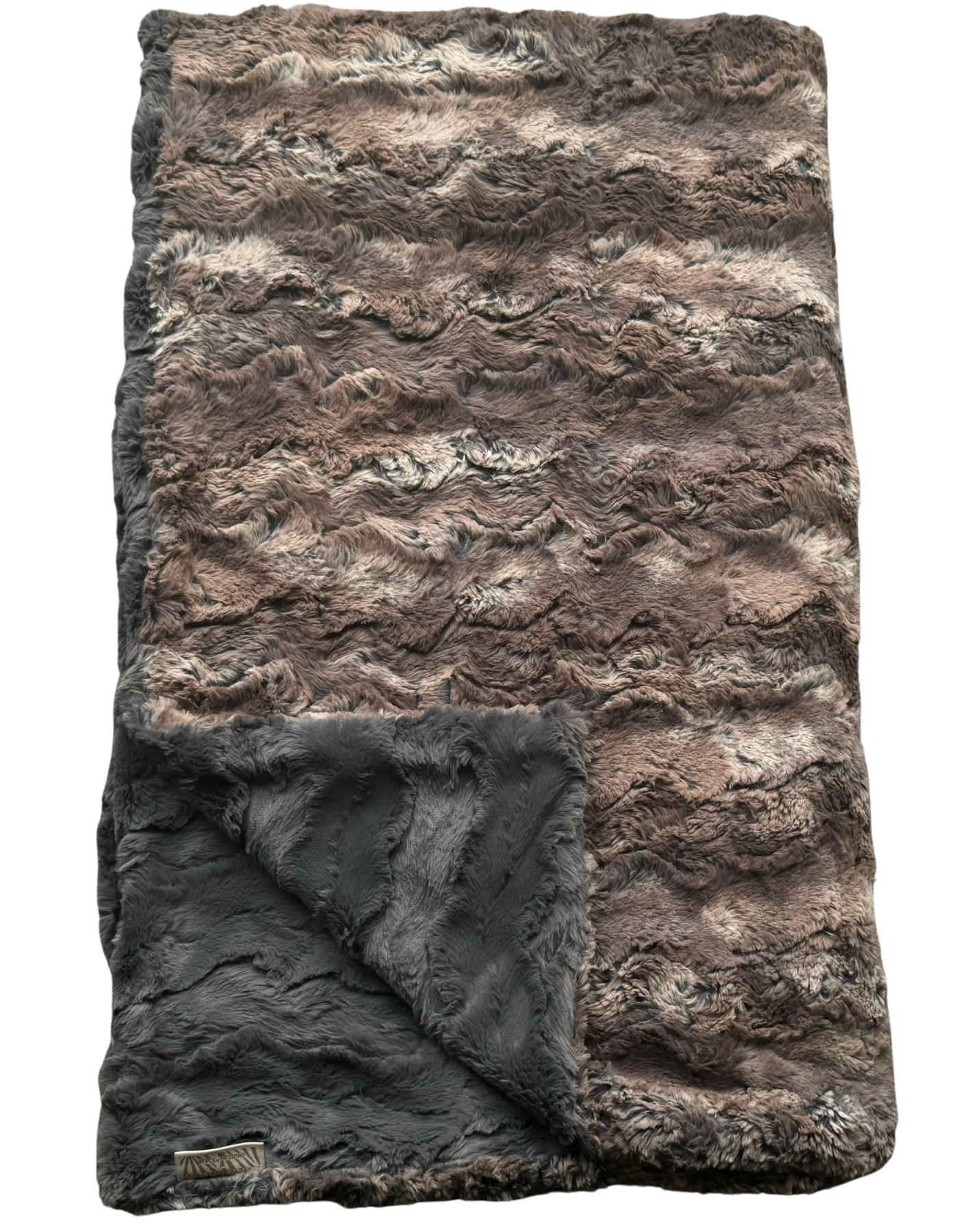 Chocolate Wolf with charcoal backing